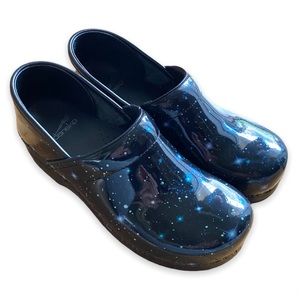 Dansko Patent Leather Galaxy Print Clogs